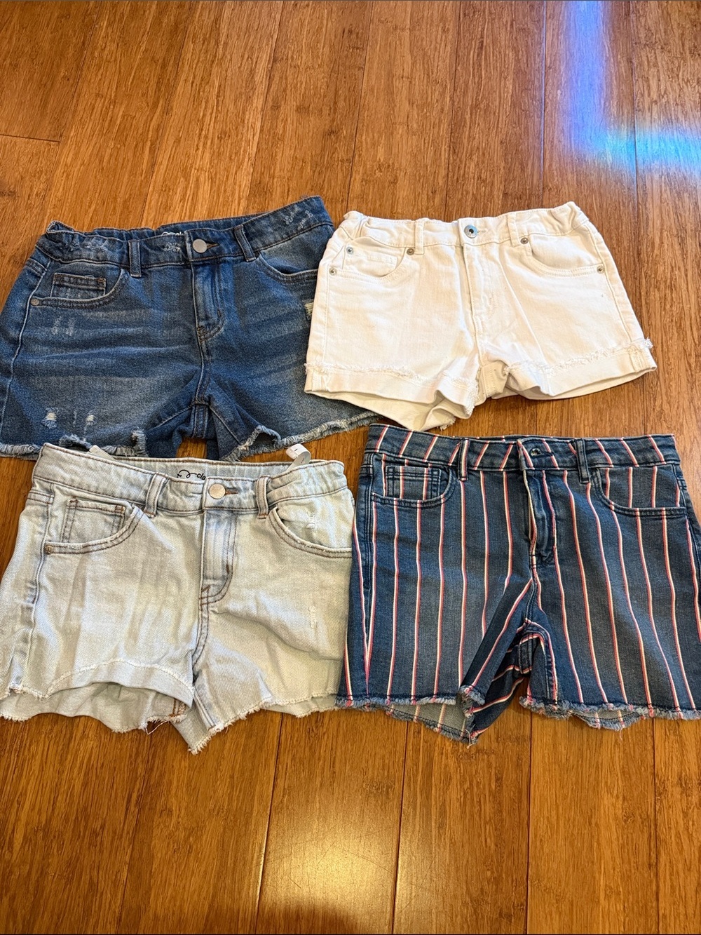 Girls denim bundle of four shorts various brands size 14 like new